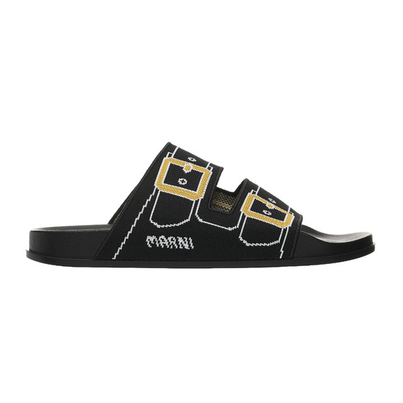 Marni printed buckle slides knit - black main image 4